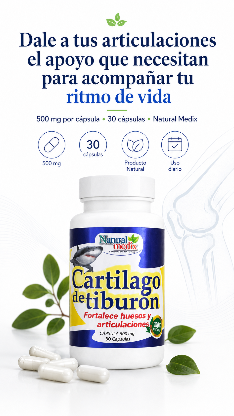 Cartílago de tiburón Natural