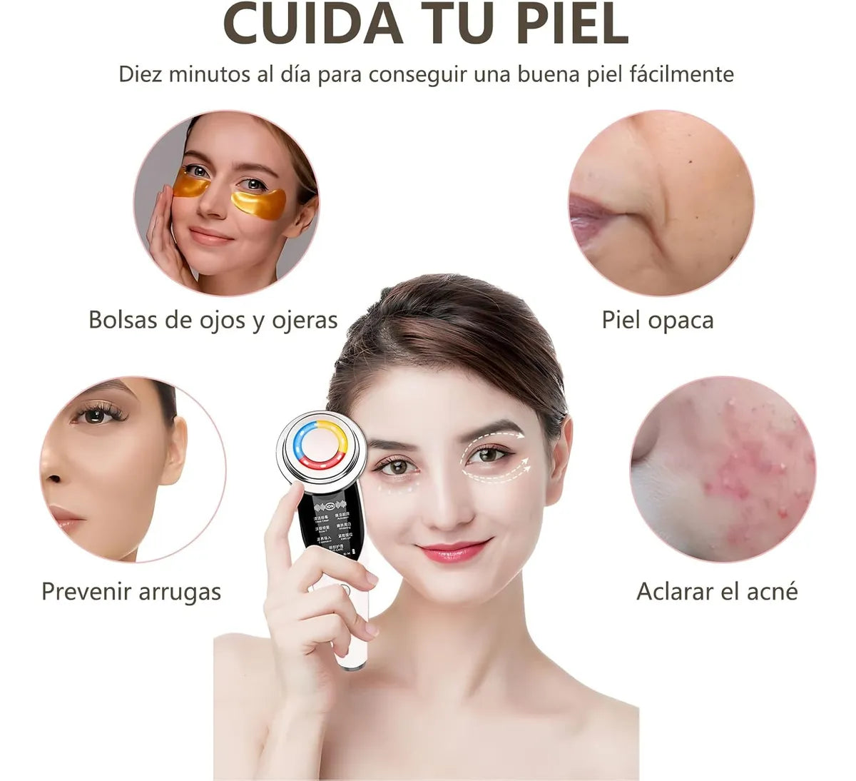 MASAJEADOR FACIAL 7 EN 1 MICROCORRIENTES