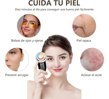 MASAJEADOR FACIAL 7 EN 1 MICROCORRIENTES